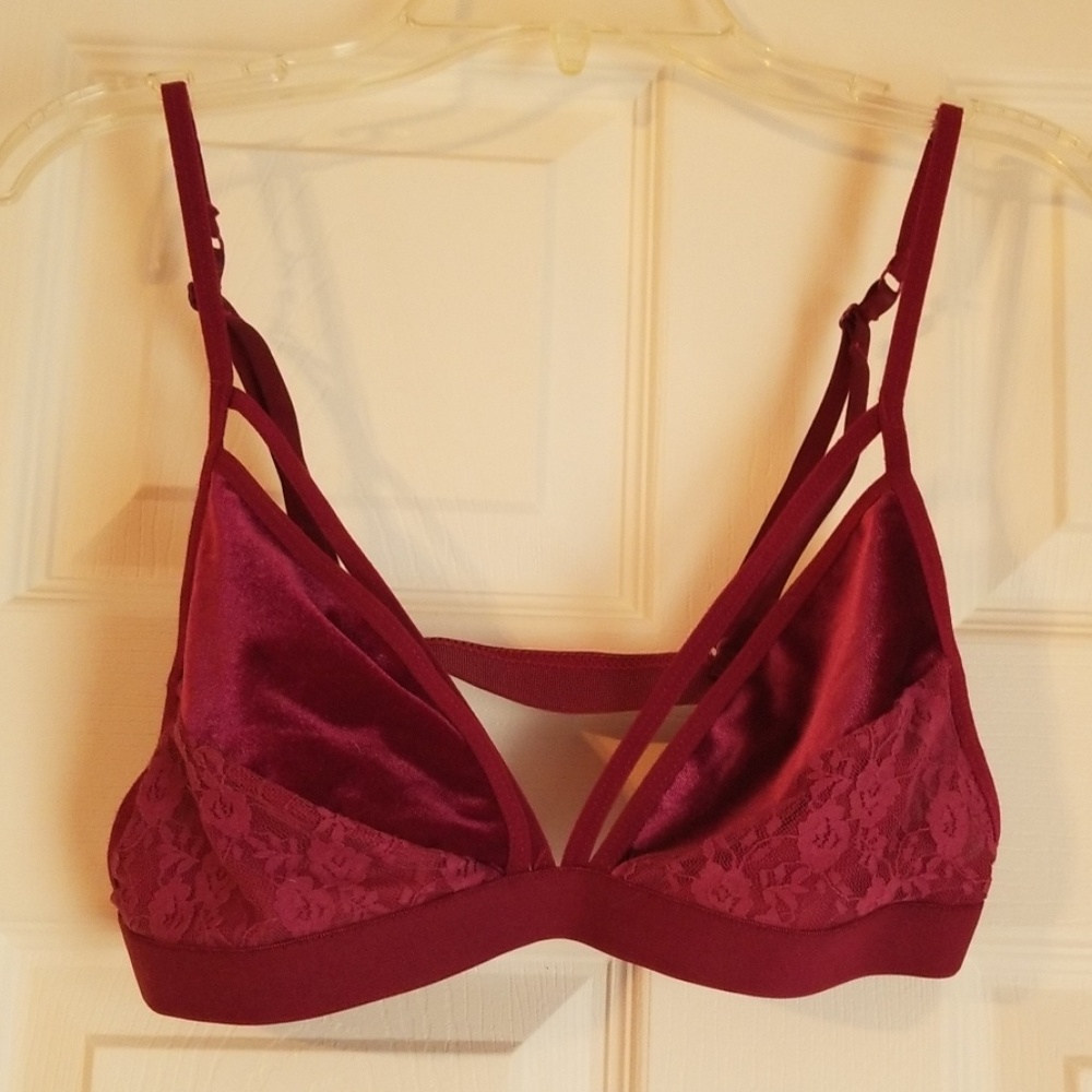 Burgundy bra